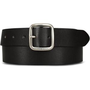 imageEddie Bauer Womens Casual Leather Belts with Durable Metal BuckleCenter Bar  Black