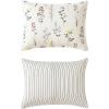 imageEddie Bauer  FullQueen Comforter Set Super Soft Reversible Bedding with Matching Sham Floral ampamp Pinstripe Design Wildflower Beige FullQueenWildflower Beige