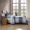 imageEddie Bauer  Oversized Queen Comforter Set 7 Piece Bed in a Bag Bedding Set Easy Care Cotton Percale Blend UltraSoft Breathable Fabrics Plaid Grey QueenPlaid Grey