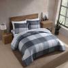 imageEddie Bauer  Oversized Queen Comforter Set 7 Piece Bed in a Bag Bedding Set Easy Care Cotton Percale Blend UltraSoft Breathable Fabrics Plaid Grey QueenPlaid Grey