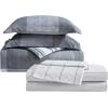 imageEddie Bauer  Oversized Queen Comforter Set 7 Piece Bed in a Bag Bedding Set Easy Care Cotton Percale Blend UltraSoft Breathable Fabrics Plaid Grey QueenPlaid Grey