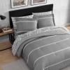 imageEddie Bauer  Queen Comforter Set Super Soft Bedding Set with Matching Shams ampamp Pillowcases OekoTex Certified Chevron ampamp Stripes Grey QueenChevron  Stripes Grey