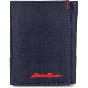 imageEddie Bauer Men Signature Trifold Wallet Available Cotton Canvas Or Ripstop NylonRipstop Nylon Navy