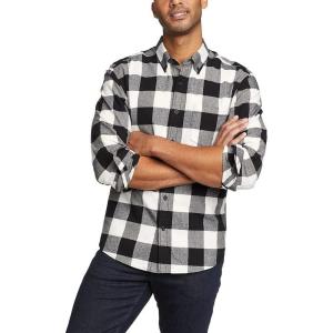 imageEddie Bauer Mens Favorite Classic Fit FlannelPlaidBlack