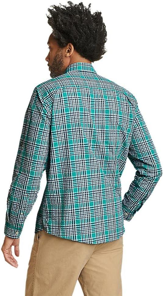 imageEddie Bauer Mens Pack It Seersucker LongSleeve ShirtTurquoise