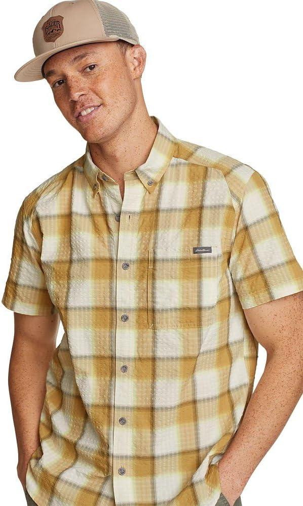 imageEddie Bauer Mens Pack It Seersucker ShortSleeve ShirtAlaska Gold