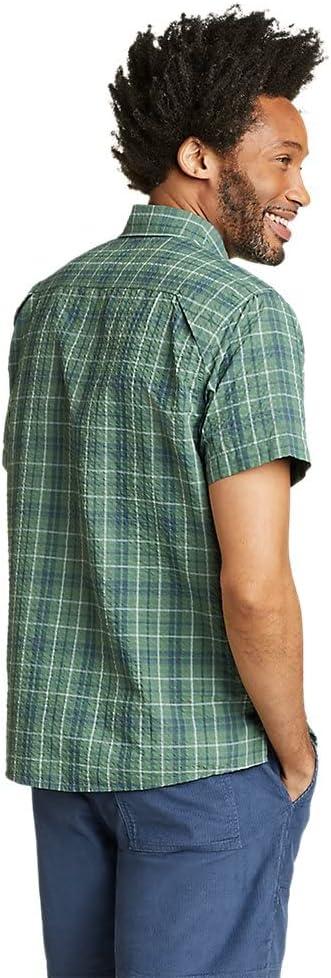 imageEddie Bauer Mens Pack It Seersucker ShortSleeve ShirtIrish Green