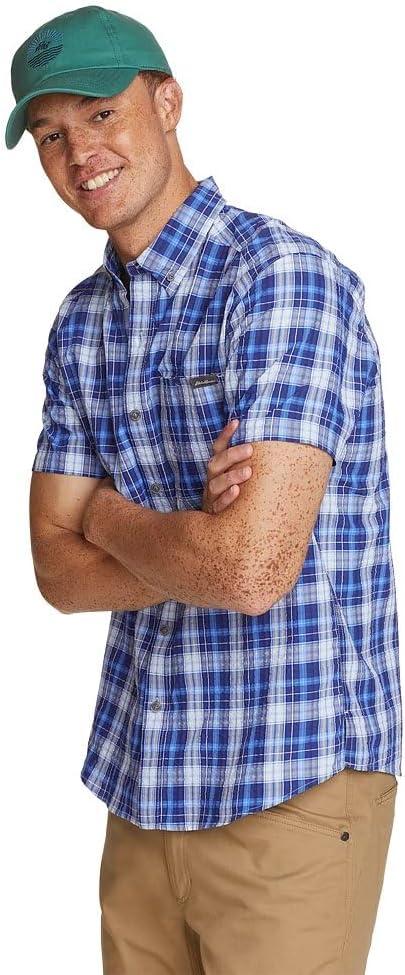 imageEddie Bauer Mens Pack It Seersucker ShortSleeve ShirtPeak Blue