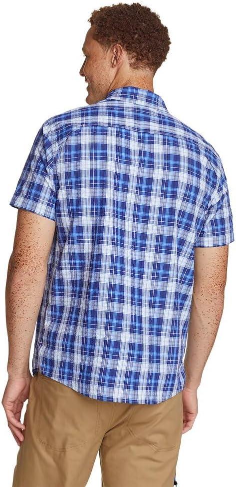 imageEddie Bauer Mens Pack It Seersucker ShortSleeve ShirtPeak Blue