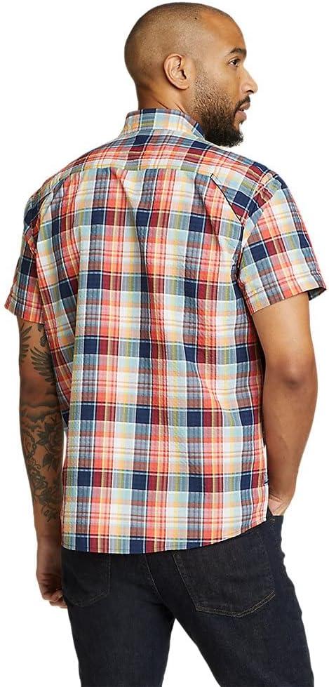 imageEddie Bauer Mens Pack It Seersucker ShortSleeve ShirtRed