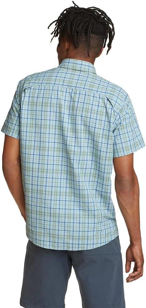 imageEddie Bauer Mens Pack It Seersucker ShortSleeve ShirtSlate Blue