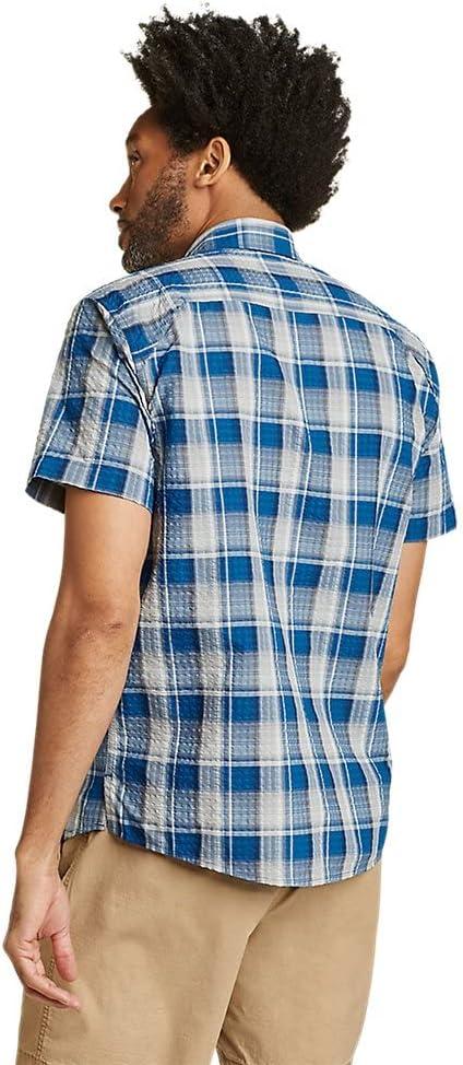 imageEddie Bauer Mens Pack It Seersucker ShortSleeve ShirtTrue Blue