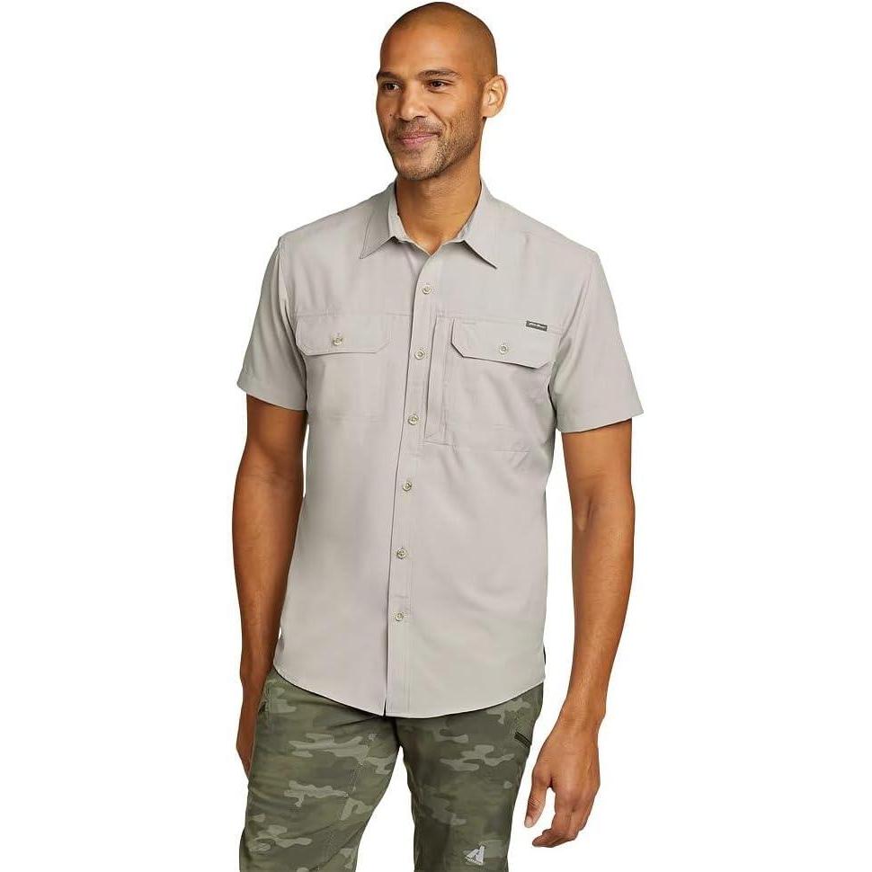 imageEddie Bauer Mens Atlas Exploration Flex ShortSleeve ShirtLt Gray