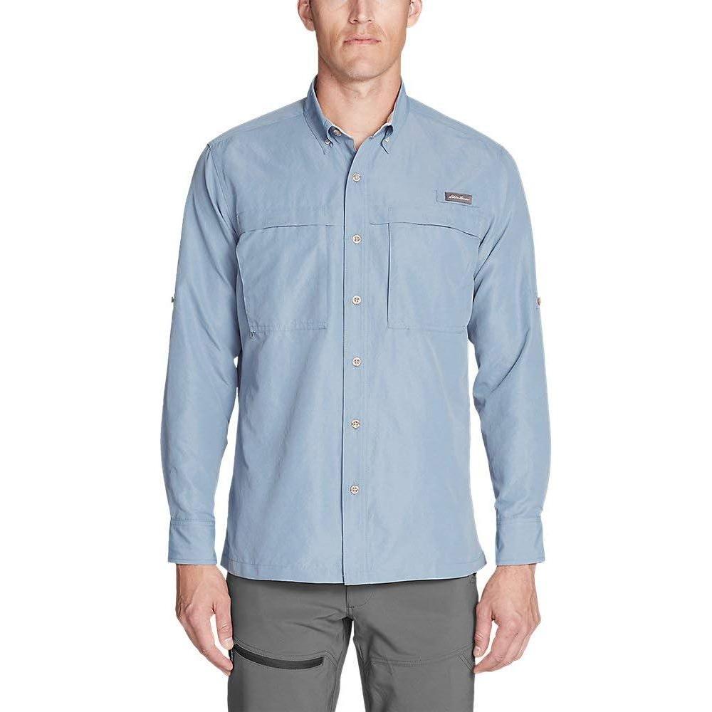 imageEddie Bauer Mens Ripstop Guide LongSleeve ShirtChambray Blue