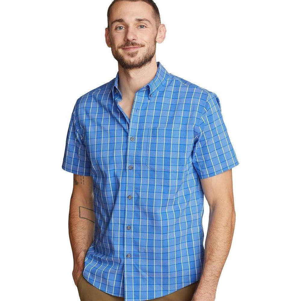 imageEddie Bauer Mens Voyager Flex ShortSleeve ShirtLapis