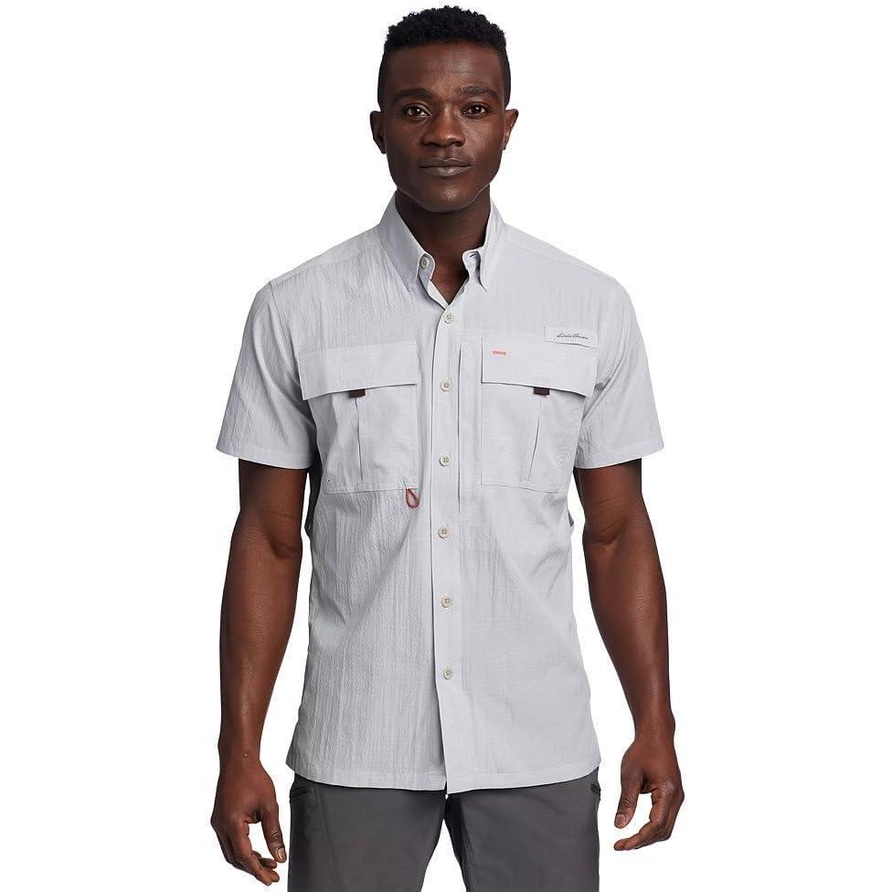 imageEddie Bauer mens Upf Guide 20 Shortsleeve ShirtLt Gray