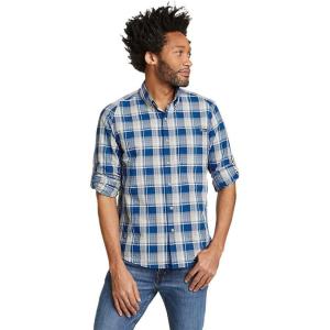 imageEddie Bauer Mens Pack It Seersucker LongSleeve ShirtTrue Blue