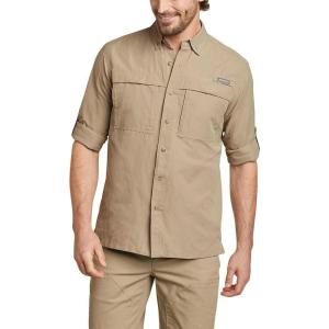 imageEddie Bauer Mens Ripstop Guide LongSleeve ShirtLight Khaki