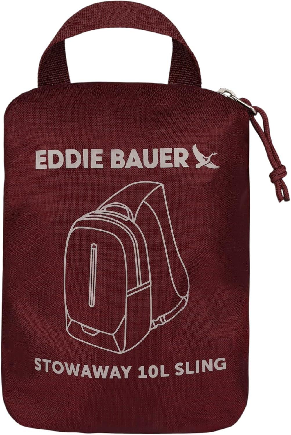 imageEddie Bauer Stowaway Packable Sling Bag  Foldable  Travel  Outdoor  Lightweight  Compact  Everyday Carry  Ripstop Nylon  10L  Black CherryBlack Cherry