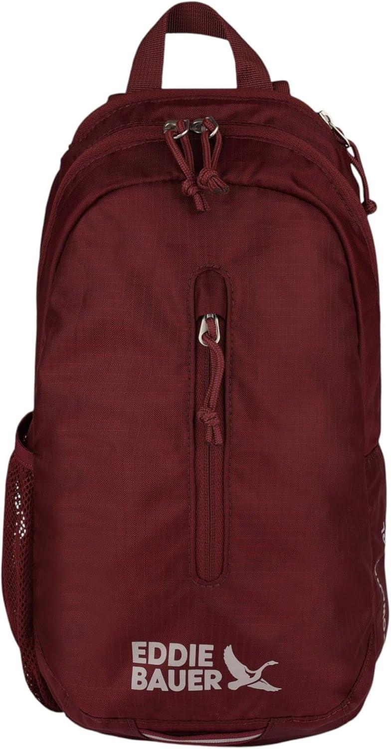imageEddie Bauer Stowaway Packable Sling Bag  Foldable  Travel  Outdoor  Lightweight  Compact  Everyday Carry  Ripstop Nylon  10L  Black CherryBlack Cherry