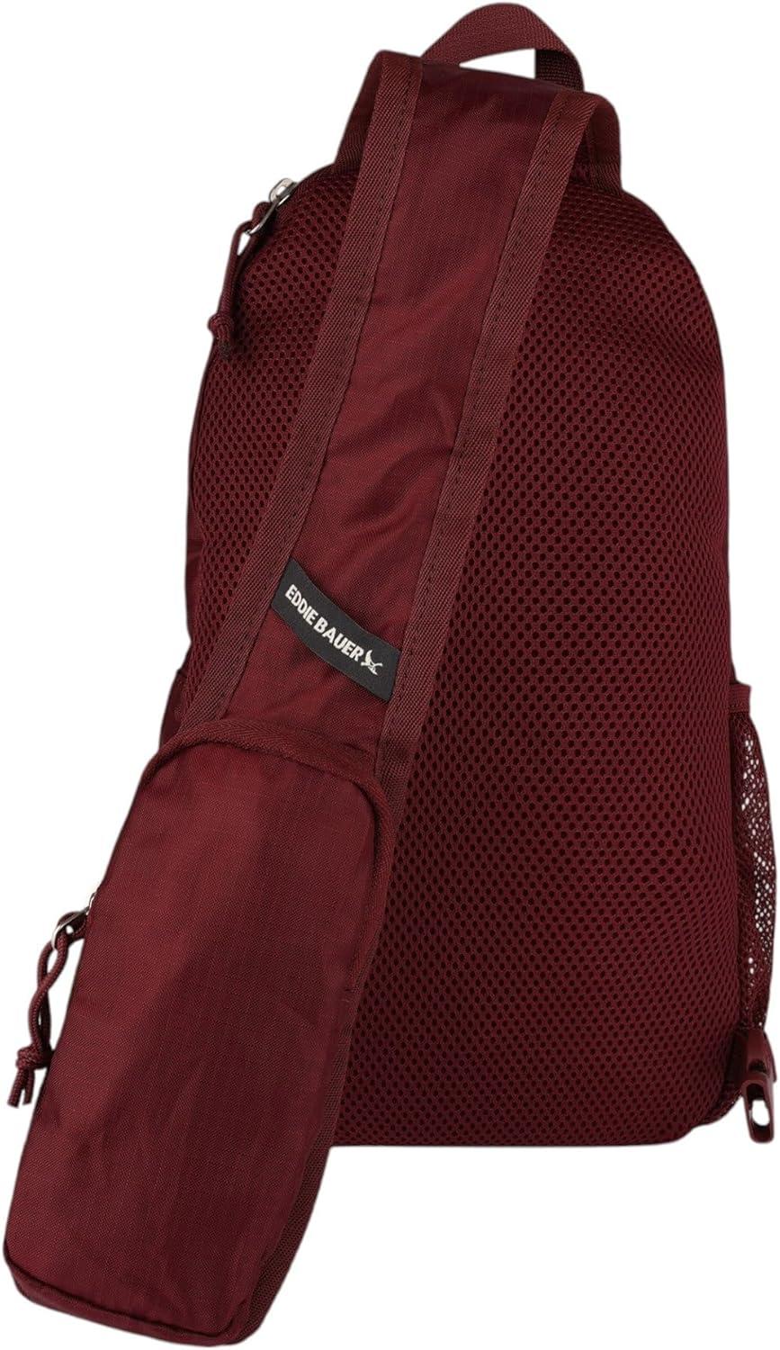 imageEddie Bauer Stowaway Packable Sling Bag  Foldable  Travel  Outdoor  Lightweight  Compact  Everyday Carry  Ripstop Nylon  10L  Black CherryBlack Cherry