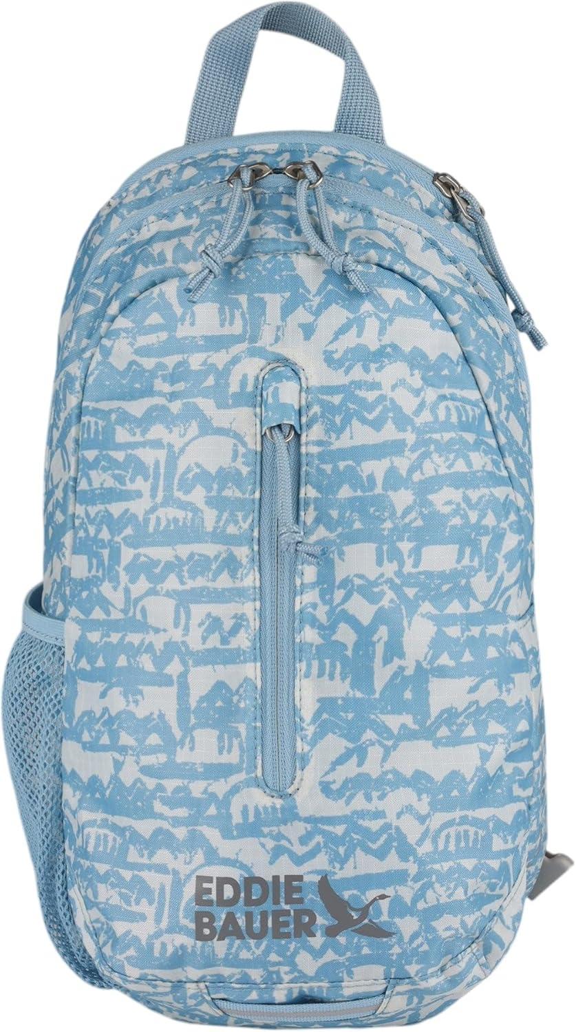 imageEddie Bauer Stowaway Packable Sling Bag  Foldable  Travel  Outdoor  Lightweight  Compact  Everyday Carry  Ripstop Nylon  10L  Black CherryBlue Fog