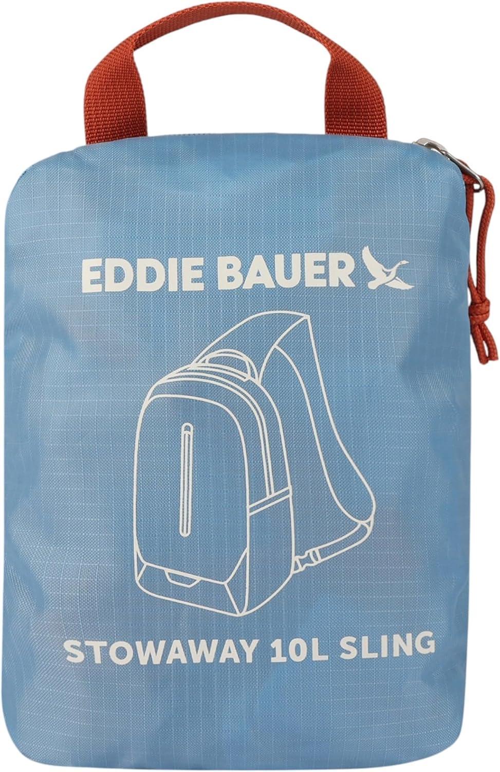 imageEddie Bauer Stowaway Packable Sling Bag  Foldable  Travel  Outdoor  Lightweight  Compact  Everyday Carry  Ripstop Nylon  10L  Black CherryCoast Blue