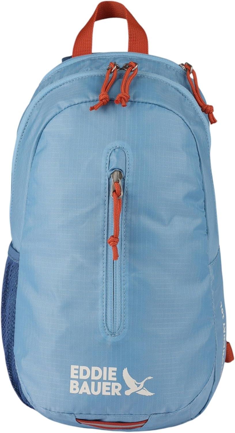 imageEddie Bauer Stowaway Packable Sling Bag  Foldable  Travel  Outdoor  Lightweight  Compact  Everyday Carry  Ripstop Nylon  10L  Black CherryCoast Blue