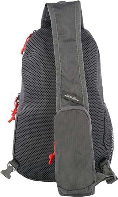 imageEddie Bauer Stowaway Packable Sling Bag  Foldable  Travel  Outdoor  Lightweight  Compact  Everyday Carry  Ripstop Nylon  10L  Black CherryDark Smoke