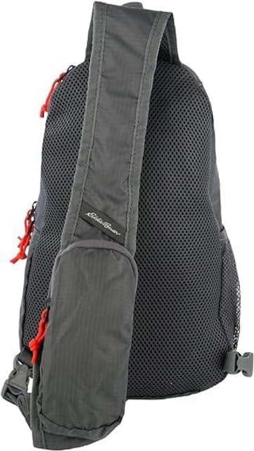 imageEddie Bauer Stowaway Packable Sling Bag  Foldable  Travel  Outdoor  Lightweight  Compact  Everyday Carry  Ripstop Nylon  10L  Black CherryDark Smoke