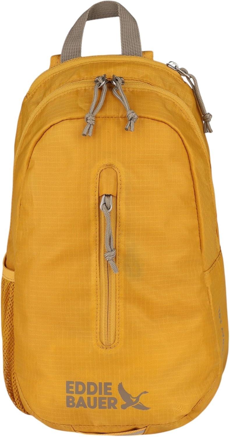 imageEddie Bauer Stowaway Packable Sling Bag  Foldable  Travel  Outdoor  Lightweight  Compact  Everyday Carry  Ripstop Nylon  10L  Black CherryField Gold