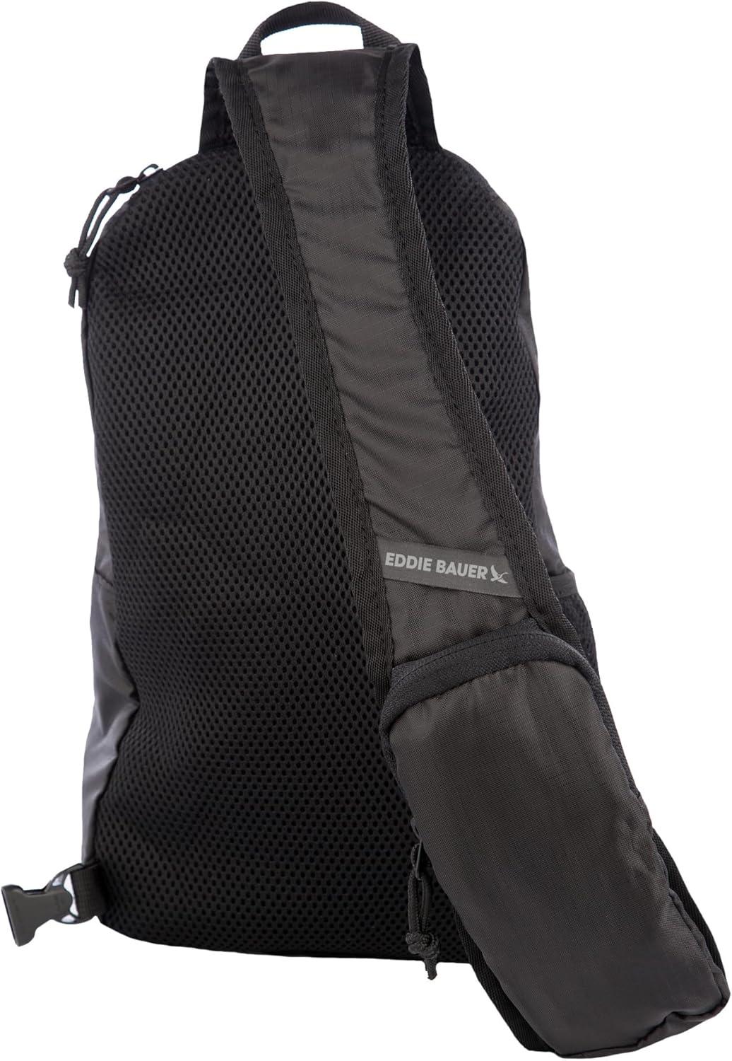 imageEddie Bauer Stowaway Packable Sling Bag  Foldable  Travel  Outdoor  Lightweight  Compact  Everyday Carry  Ripstop Nylon  10L  Black CherryOynx Black