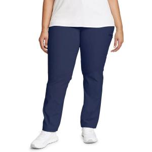 imageEddie Bauer Womens Rainier Hiking Pants Durable Comfortable Water Repellent Phone Pocket UPF 50 ProtectionMedium Indigo