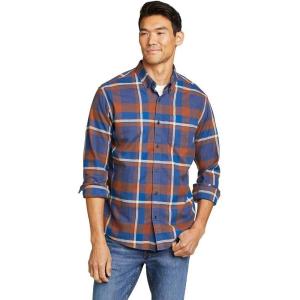 imageEddie Bauer Mens Favorite Classic Fit FlannelPlaidNavy Heather