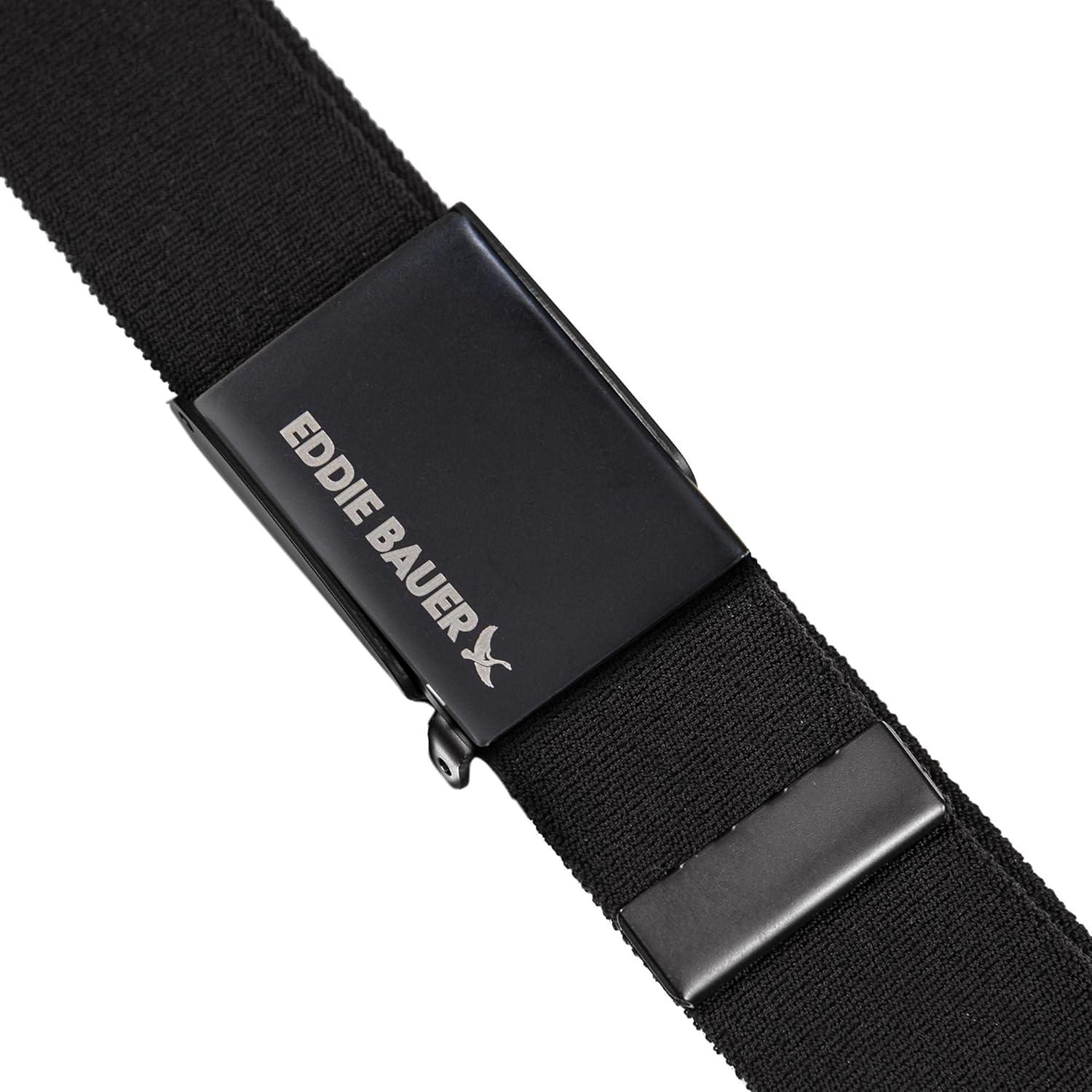 imageEddie Bauer Mens Backcountry Belt  Webbing  Adjustable  Metal Buckle  Active  Outdoor  Casual  HikingMilitary Clamp  Black