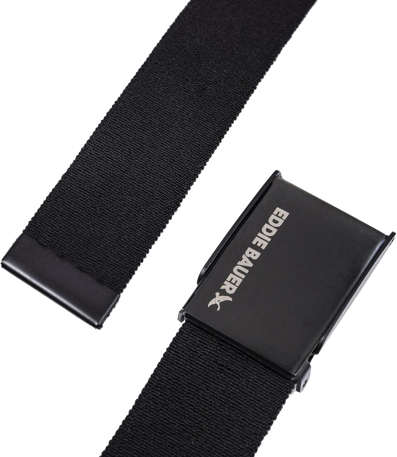 imageEddie Bauer Mens Backcountry Belt  Webbing  Adjustable  Metal Buckle  Active  Outdoor  Casual  HikingMilitary Clamp  Black