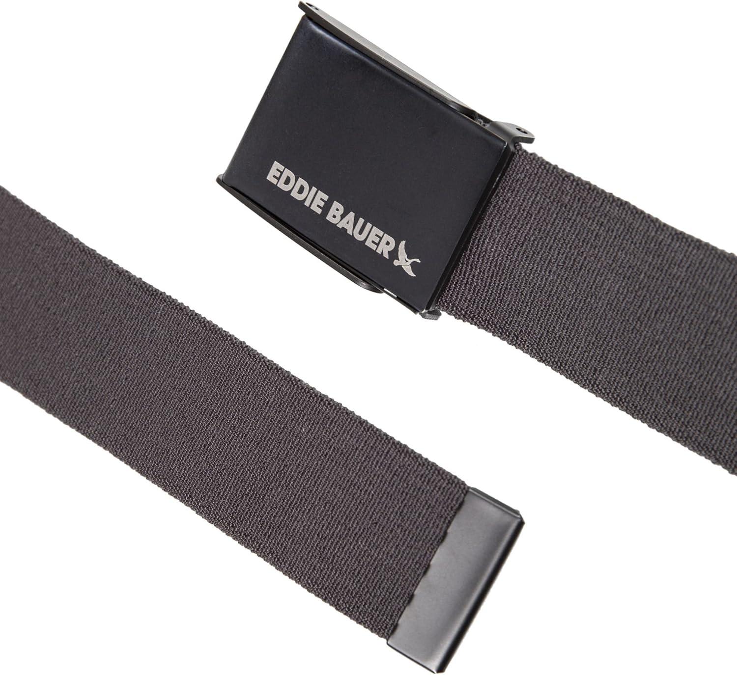 imageEddie Bauer Mens Backcountry Belt  Webbing  Adjustable  Metal Buckle  Active  Outdoor  Casual  HikingMilitary Clamp  Dark Smoke
