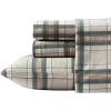 imageEddie Bauer  Twin Sheets Cotton Flannel Bedding Set Brushed For Extra Softness Cozy Home Decor Beacon Hill Ivory TwinEdgewood Plaid GreenBeige