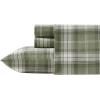 imageEddie Bauer  Twin Sheets Cotton Flannel Bedding Set Brushed For Extra Softness Cozy Home Decor Beacon Hill Ivory TwinHeartland Plaid Green