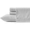 imageEddie Bauer  Twin Sheets Cotton Flannel Bedding Set Brushed For Extra Softness Cozy Home Decor Beacon Hill Ivory TwinTicking Stripe Grey
