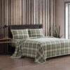 imageEddie Bauer  Twin Sheets Cotton Flannel Bedding Set Brushed For Extra Softness Cozy Home Decor Beacon Hill Ivory TwinHeartland Plaid Green