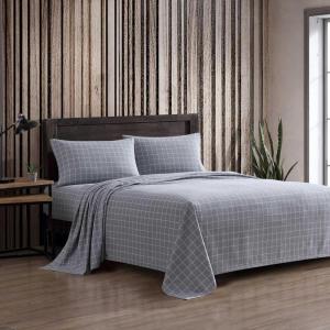 imageEddie Bauer  Twin Sheets Cotton Flannel Bedding Set Brushed For Extra Softness Cozy Home Decor Beacon Hill Ivory TwinGreat Plains Plaid Grey