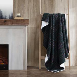 imageEddie Bauer  Throw Blanket Reversible Plush Fleece Bedding Home Decor for All Seasons OekoTex Certified Capitol Hill Plaid Green 60quot x 70quotTarrytown Plaid Green