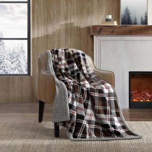 imageEddie Bauer  Throw Blanket Reversible Plush Fleece Bedding Home Decor for All Seasons OekoTex Certified Capitol Hill Plaid Green 60quot x 70quotTrailhead Plaid Brown
