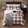 imageEddie Bauer  Twin Comforter Set Naturally Soft Cotton Flannel Bedding wMatching Pillowcase Medium Weight for Year Round Use 2 Piece Bed Sets Alpine Plaid GreenSerendipity Plaid Red