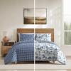imageEddie Bauer  Twin Comforter Set Super Soft Reversible Bedding with Matching Sham Buffalo Check Reverse Rustic Inspired Room Essentials Vintage Forest Toile Blue TwinVintage Forest Toile Blue
