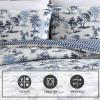 imageEddie Bauer  Twin Comforter Set Super Soft Reversible Bedding with Matching Sham Buffalo Check Reverse Rustic Inspired Room Essentials Vintage Forest Toile Blue TwinVintage Toile Forest Blue