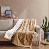 imageEddie Bauer  Twin Heated Blanket UltraSoft Rib Plush Throw Blanket with Solid Sherpa Reverse Knitted Bedding with 10 Heat Settings ampamp Auto ShutOff Lookout Mountain GreyMountain Valley Brown