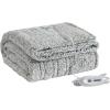 imageEddie Bauer  Twin Heated Blanket UltraSoft Rib Plush Throw Blanket with Solid Sherpa Reverse Knitted Bedding with 10 Heat Settings ampamp Auto ShutOff Lookout Mountain GreyLookout Mountain Grey