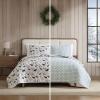 imageEddie Bauer  Twin Quilt Set Cotton Flannel Bedding with Matching Sham Rounded Corners Diamond Corner Stitch Dorm Essentials Woodblock Floral BlackMountain Moose Grey